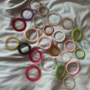 Colorful Spiral Hair Ties Set